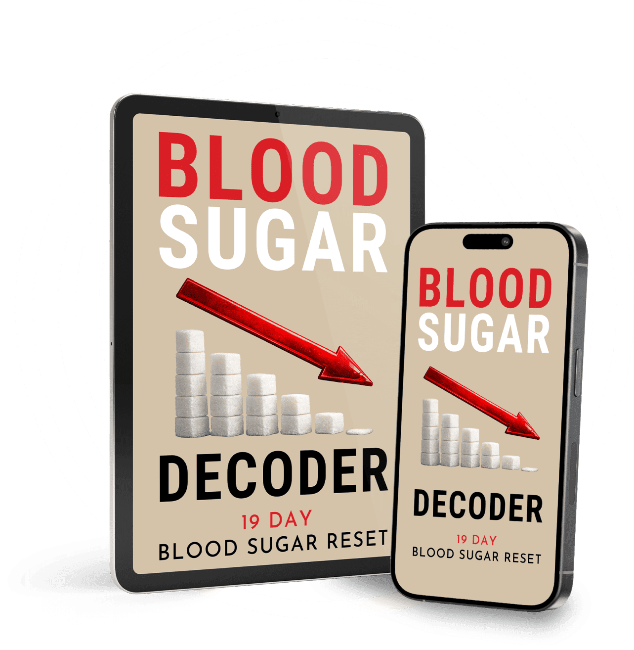 Blood Sugar Decoder guide displayed on screen — digital nutrition protocol